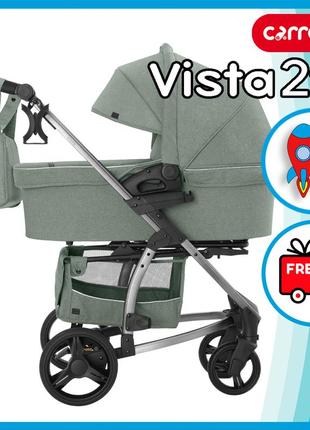 Top! детская универсальная коляска carrello vista 2в1 crl-6501/1 (чехол на ножки, москитная сетка, сумка)