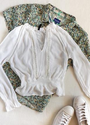 Блуза в романтическом стиле с кружевом h&m1 фото