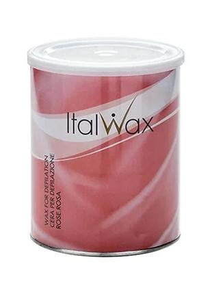 Теплый воск в банке для депиляции italwax, роза, 800 мл