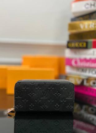 Кошелек черный женский мужской в стиле louis vuitton кошелек с принтом луи витон2 фото