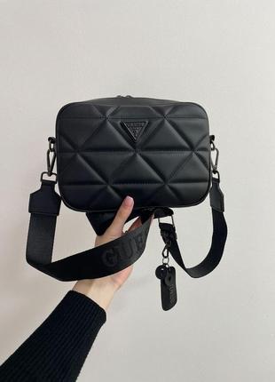 Сумка guess puff shoulder bag total black