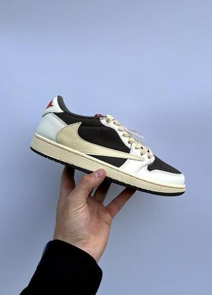 Чоловічі кросівки travis scott x air jordan 1 low og “reverse mocha”