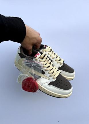 Мужские кроссовки travis scott x air jordan 1 low og "reverse mocha"7 фото