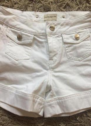 Белые дизайнерские джинсовые шорты2 фото