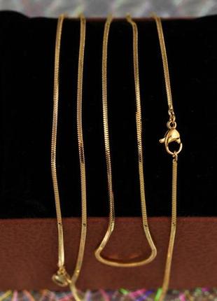 Цепь xuping jewelry квадратный жгут 45 см 1,7 мм золотистая1 фото