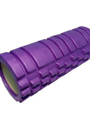 Масажний валик (рол) для йоги фітнесу sns 33х14см фіолетовий jd2-33-ф