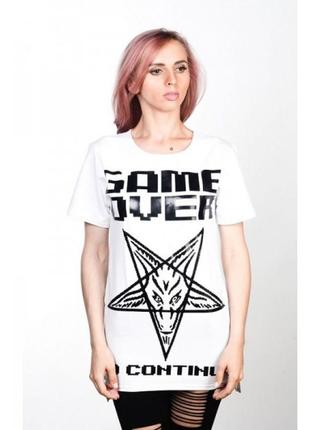 Подовжена футболка game over біла (urbanist), розмір xl