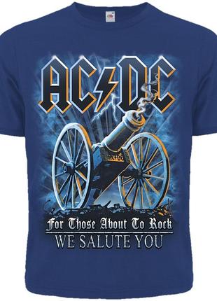 Футболка ac/dc "for those about to rock" (синя футболка), розмір xl