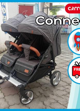 Top! дитяча прогулянкова коляска для двійнят carrello connect (crl-5502) у льоні каррелло конект2 фото