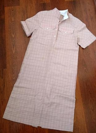 40р. вільний напіввовняна плаття в дрібну клітку