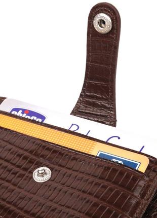 Интересное портмоне из натуральной фактурной кожи canpellini 21493 коричневое3 фото