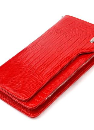 Женское портмоне клатч из натуральной кожи canpellini 21534 красное