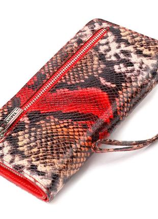 Лаковане портмоне клатч із натуральної шкіри з тисненням під змію canpellini 21541 різнобарвне2 фото