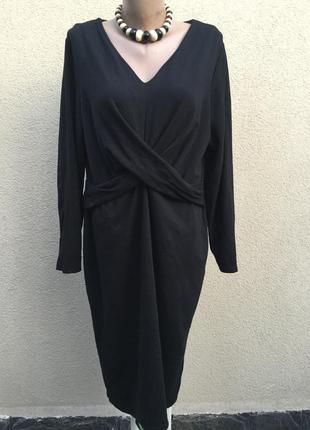 Чёрное платье,трикотаж ткань,вискоза,большой размер,laura ashley1 фото