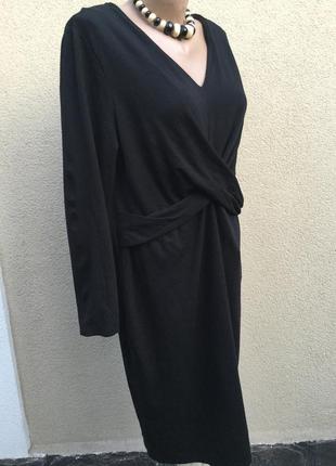 Чёрное платье,трикотаж ткань,вискоза,большой размер,laura ashley3 фото