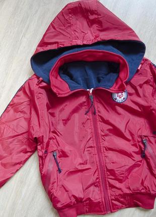 Вітровка з капюшоном утеплена флісом на дві сторони