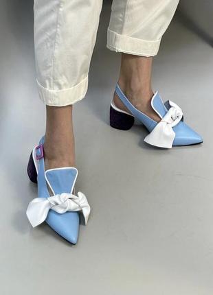 Голубые босоножки смайл кожа натуральная 36-41 в любом цвете