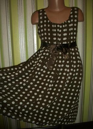 Нарядное шифоновое платье в горошек на 10-11 лет matalan маталан3 фото