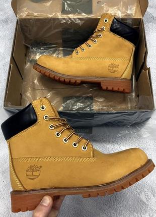 Мужские демисезонные кожаные ботинки timberland brown. тимберленд.4 фото