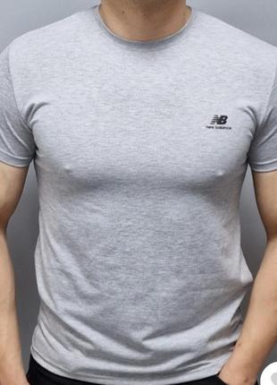 Хлопковая мужская футболка полномерная, приталенная, качество добротное new balance