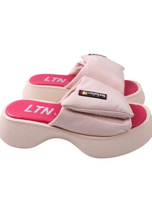 Шлепанцы женские lottini бежевые натуральная кожа, 36