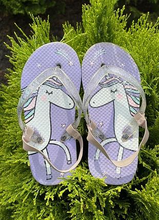 Босоножки шлепки детские единороги