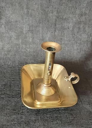 Подсвечник под одну свечу, латунь.