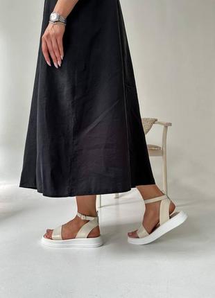 Босоножки белые бежевые натуральная кожа2 фото