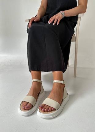 Босоножки белые бежевые натуральная кожа9 фото