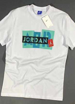 Чоловіча футболка air jordan біла / круті модні футболки джордан