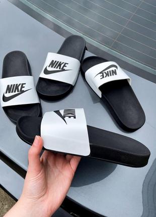 Шльопанці slippers nike black white