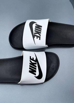 Шльопанці slippers nike black white3 фото