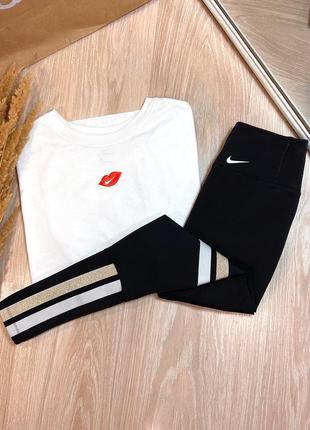 Лосины от dunk nike pro, чёрные, оригинал 🖤5 фото