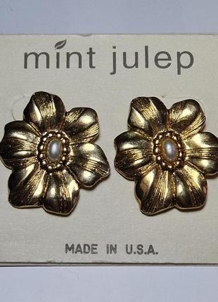 Большие серьги американского бренда mint julip! винтаж!