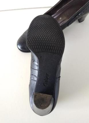 Р 6 / 39-40 26 см классические кожаные черные туфли на каблуке gabor5 фото
