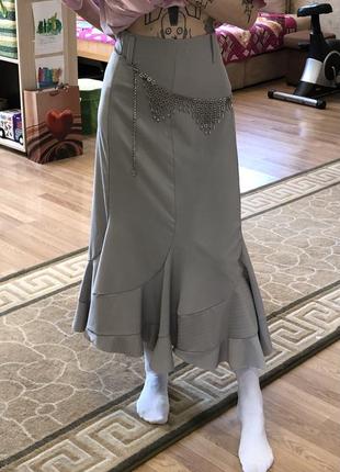 Изысканная юбка баллон с рюшами на лето