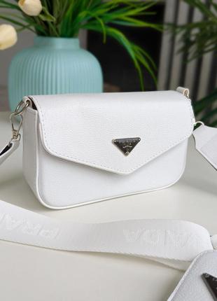 Стильна біла сумка клатч з гаманцем