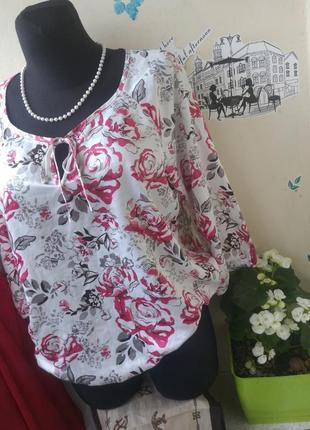 Блуза в цветочек искусственный шелк david emanuel