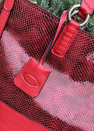 Tod’s итальялия стильная вместительная яркая сумка шоппер оригинал3 фото