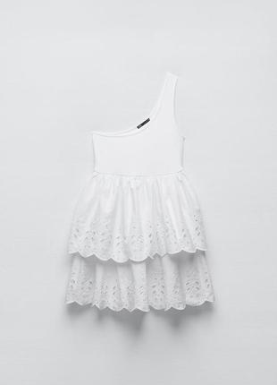 Шикарное белое платье на одно плечо размер s zara❤️4 фото