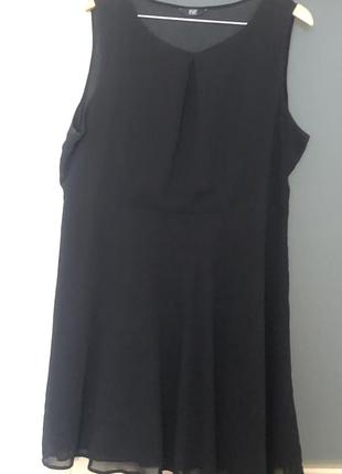 Коктальное черное шифоновое платье