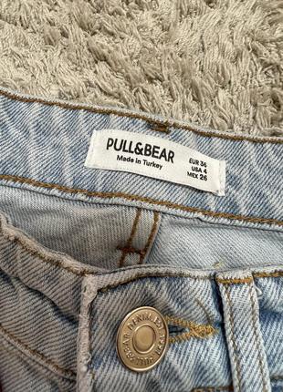 Женские светлые джинсы с завышенной посадкой pull&bear3 фото