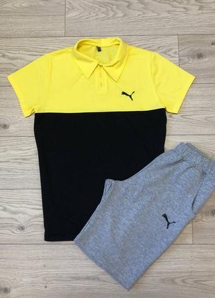 Літній костюм пума. літній костюм найк. футболка поло та шорти puma. футболка поло та...