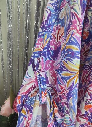 Современная яркая блуза в цветочный принт,ema blue's,l,xl5 фото
