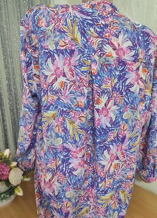 Современная яркая блуза в цветочный принт,ema blue's,l,xl8 фото