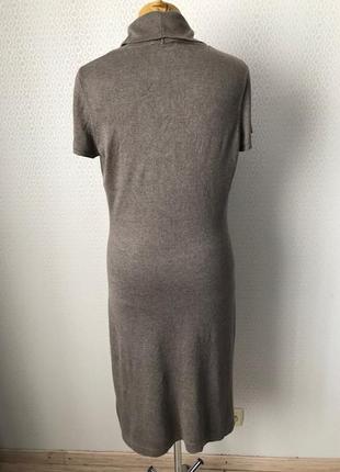 Комфортне трикотажне плаття тютюнового кольору від esprit, розмір l-xl3 фото