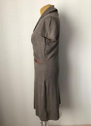 Комфортне трикотажне плаття тютюнового кольору від esprit, розмір l-xl2 фото