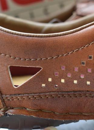 Шкіряні туфлі мокасини сліпони лофери з перфорацією rieker р. 44 28 см10 фото