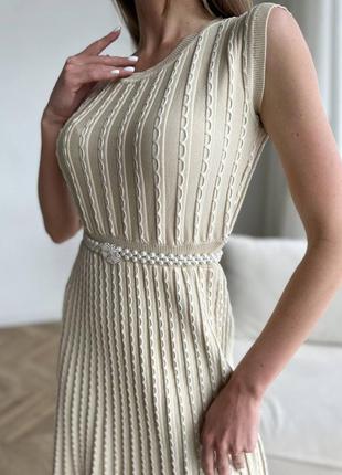 Платье вязаное базовое нежное елегантное миди3 фото