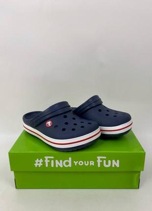 Детские кроксы сабо crocs crocband navy2 фото